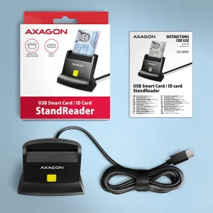 AXAGON CRE-SM4NC, USB-C čtečka kontaktních karet Smart Card (eObčanka), stojánková, kabel 1,2 m - obrázek 5