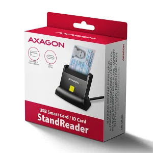 AXAGON CRE-SM4NC, USB-C čtečka kontaktních karet Smart Card (eObčanka), stojánková, kabel 1,2 m - obrázek 6