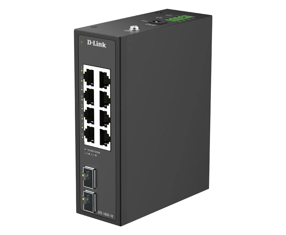 D-Link DIS-100G-10 průmyslový switch 10x Gigabit