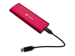 Externí box pro SSD Natec RHINO M.2 NVME LITE USB-C 3.2 GEN 2, hliníkové tělo, RUBY RED - obrázek 3