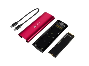 Externí box pro SSD Natec RHINO M.2 NVME LITE USB-C 3.2 GEN 2, hliníkové tělo, RUBY RED - obrázek 7