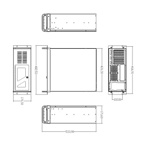 DATACOM 19" Case IPC 4U/485mm Černý bez PSU - obrázek 7