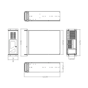 DATACOM 19" Case IPC 4U/585mm Černý bez PSU - obrázek 2