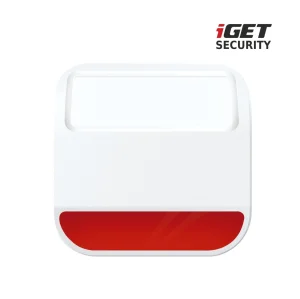 iGET SECURITY MP11 - venkovní siréna napájená baterií nebo adaptérem, pro alarm M6-4G, bat. v balení