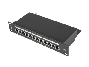 PATCH PANEL 12PORT 1U 10" CAT.5E FTP STÍNĚNÝ ČERNÝ LANBERG