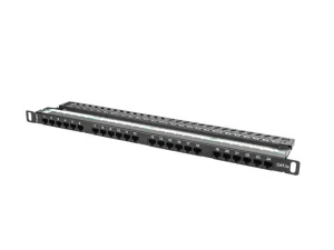 PATCH PANEL 24 PORTŮ 0,5U 19" CAT.5E UTP ČERNÝ LANBERG