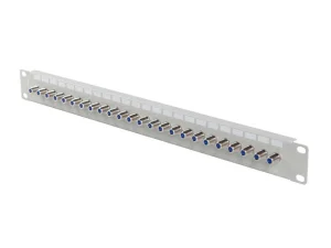 PATCH PANEL 24 PORTŮ 1U S KONEKTOREM TYPU F ŠEDÝ LANBERG