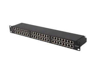 PATCH PANEL 48 PORTŮ 1U 19" CAT.6A FTP STÍNĚNÝ ČERNÝ LANBERG