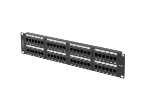 PATCH PANEL 48 PORTŮ 2U 19" CAT.6 UTP ČERNÝ LANBERG