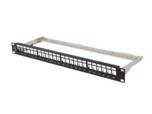 PATCH PANEL 24 PORTŮ 1U 19" FTP PRO MODULY KEYSTONE ČERNÝ LANBERG