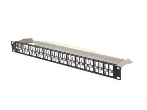 PATCH PANEL PRÁZDNÝ 48 PORTŮ 1U 19" FTP PRO MODULY KEYSTONE ČERNÝ LANBERG