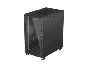 19" VOLNĚ STOJÍCÍ RACKOVÁ SKŘÍŇ 22U 600X1000 ČERNÉ SKLENĚNÉ DVEŘE LANBERG (PLOCHÉ BALENÍ)