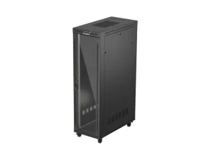 19" VOLNĚ STOJÍCÍ RACKOVÁ SKŘÍŇ 42U 600X1200 ČERNÉ SKLENĚNÉ DVEŘE LCD LANBERG (FLAT PACK) V2