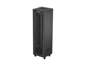 19" VOLNĚ STOJÍCÍ RACKOVÁ SKŘÍŇ 42U/600X600 (FLAT PACK) SE SÍŤOVÝMI DVEŘMI LCD ČERNÁ LANBERG V2