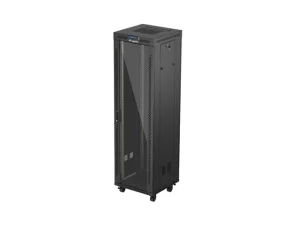 19" VOLNĚ STOJÍCÍ RACKOVÁ SKŘÍŇ 42U/600X600 (FLAT PACK) S PROSKLENÝMI DVEŘMI LCD ČERNÁ LANBERG V2