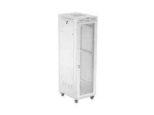 19" VOLNĚ STOJÍCÍ RACKOVÁ SKŘÍŇ 42U 600X800 ŠEDÁ S PERFOROVANÝMI DVEŘMI LANBERG (PLOCHÉ BALENÍ)