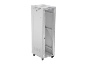 19" VOLNĚ STOJÍCÍ RACKOVÁ SKŘÍŇ 42U 600X800 ŠEDÉ SKLENĚNÉ DVEŘE LCD LANBERG (FLAT PACK) V2