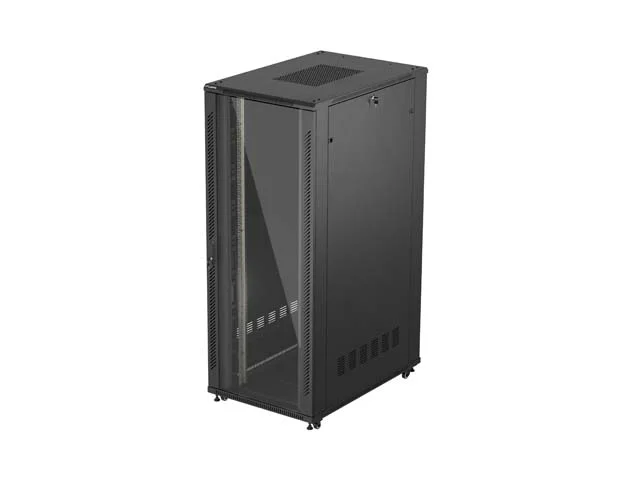 19" VOLNĚ STOJÍCÍ RACKOVÁ SKŘÍŇ 42U 800X1200 ČERNÉ SKLENĚNÉ DVEŘE LANBERG (PLOCHÉ BALENÍ)