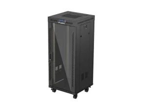 19" VOLNĚ STOJÍCÍ RACKOVÁ SKŘÍŇ 27U/600X600 (FLAT PACK) S PROSKLENÝMI DVEŘMI LCD ČERNÁ LANBERG V2