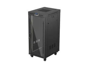 19" VOLNĚ STOJÍCÍ RACKOVÁ SKŘÍŇ 27U/600X800 (FLAT PACK) S PROSKLENÝMI DVEŘMI LCD ČERNÁ LANBERG V2