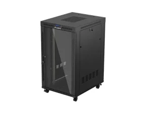 19" VOLNĚ STOJÍCÍ RACKOVÁ SKŘÍŇ 27U/800X1000 (FLAT PACK) S PROSKLENÝMI DVEŘMI LCD ČERNÁ LANBERG V2