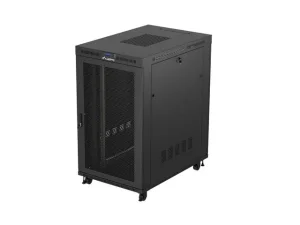 19" VOLNĚ STOJÍCÍ RACKOVÁ SKŘÍŇ 27U/800X1200 (FLAT PACK) S DVÍŘKY SE SÍŤKOU LCD ČERNÁ LANBERG