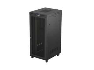 19" VOLNĚ STOJÍCÍ RACKOVÁ SKŘÍŇ 37U/800X1000 (FLAT PACK) ČERNÁ S PROSKLENÝMI DVEŘMI LCD LANBERG V2