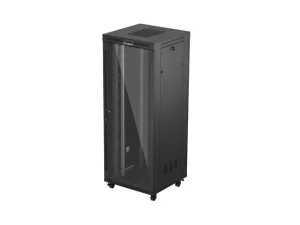 19" VOLNĚ STOJÍCÍ RACKOVÁ SKŘÍŇ 42U/800X800 (FLAT PACK) S PROSKLENÝMI DVEŘMI LCD ČERNÁ LANBERG V2