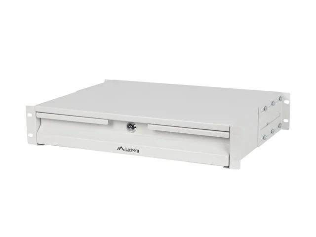 19" 2U 360MM ŠEDÁ SKŘÍŇOVÁ ZÁSUVKA LANBERG (2U/483X360MM NOSNOST DO 90KG, 4BODOVÁ MONTÁŽ)
