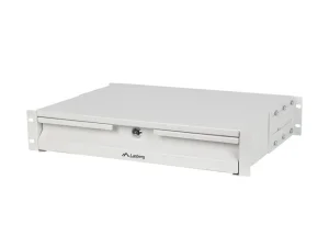 19" 2U 360MM ŠEDÁ SKŘÍŇOVÁ ZÁSUVKA LANBERG (2U/483X360MM NOSNOST DO 90KG, 4BODOVÁ MONTÁŽ)