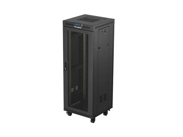 19" VOLNĚ STOJÍCÍ RACKOVÁ SKŘÍŇ 32U 600X600 ČERNÁ LCD S PERFOROVANÝMI DVEŘMI LANBERG (PLOCHÉ BALENÍ)