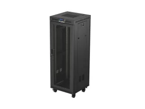 19" VOLNĚ STOJÍCÍ RACKOVÁ SKŘÍŇ 32U 600X600 ČERNÁ LCD S PERFOROVANÝMI DVEŘMI LANBERG (PLOCHÉ BALENÍ)
