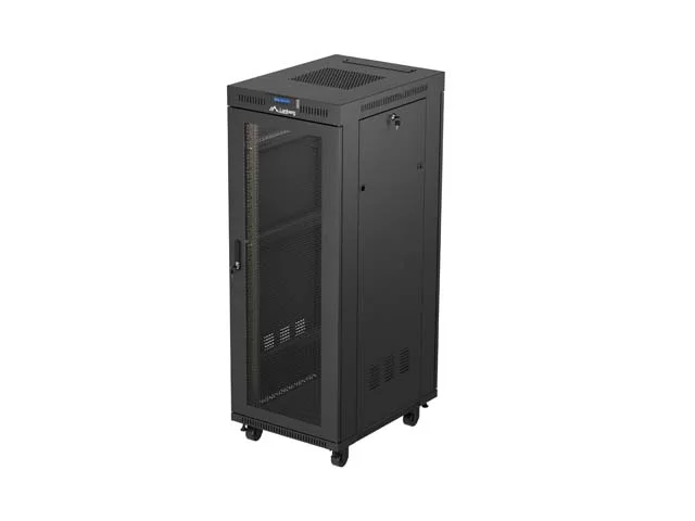 19" VOLNĚ STOJÍCÍ RACKOVÁ SKŘÍŇ 32U 600X800 ČERNÁ LCD PERFOROVANÁ DVÍŘKA LANBERG (PLOCHÉ BALENÍ)