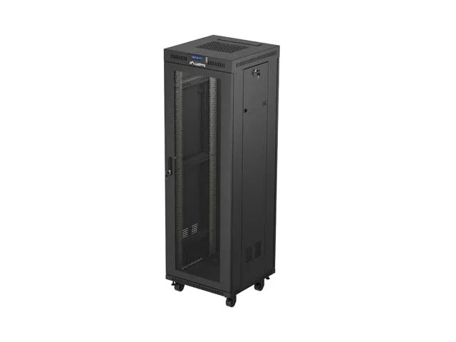 19" VOLNĚ STOJÍCÍ RACKOVÁ SKŘÍŇ 37U 600X600 ČERNÁ LCD S PERFOROVANÝMI DVEŘMI LANBERG (PLOCHÉ BALENÍ)