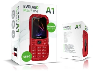 EVOLVEO MaxPhone A1, tlačítkový Dual SIM telefon, červený - obrázek 9