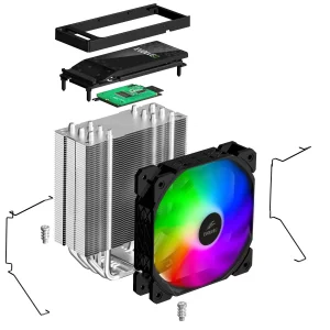 EVOLVEO QuietCool5, CPU chladič, 6x heatpipe, černý - obrázek 12