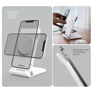 Nillkin PowerTrio 3v1 Bezdrátová Nabíječka MagSafe pro Samsung Watch White - obrázek 4