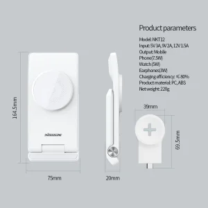 Nillkin PowerTrio 3v1 Bezdrátová Nabíječka MagSafe pro Samsung Watch White - obrázek 7