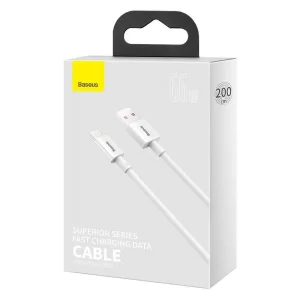 Baseus Superior Series Fast Charging Datový Kabel USB-A - USB-C 66W 2m White - obrázek 2
