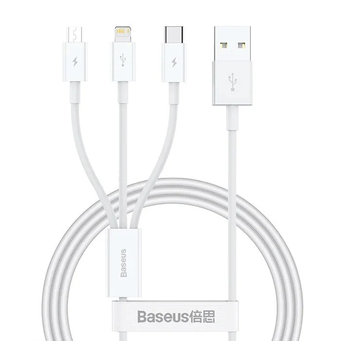 Baseus Superior Series Fast Charging Datový Kabel USB-A - USB-C/microUSB/Lightning 3.5A 0.5m Stellar