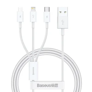 Baseus Superior Series Fast Charging Datový Kabel USB-A - USB-C/microUSB/Lightning 3.5A 0.5m Stellar