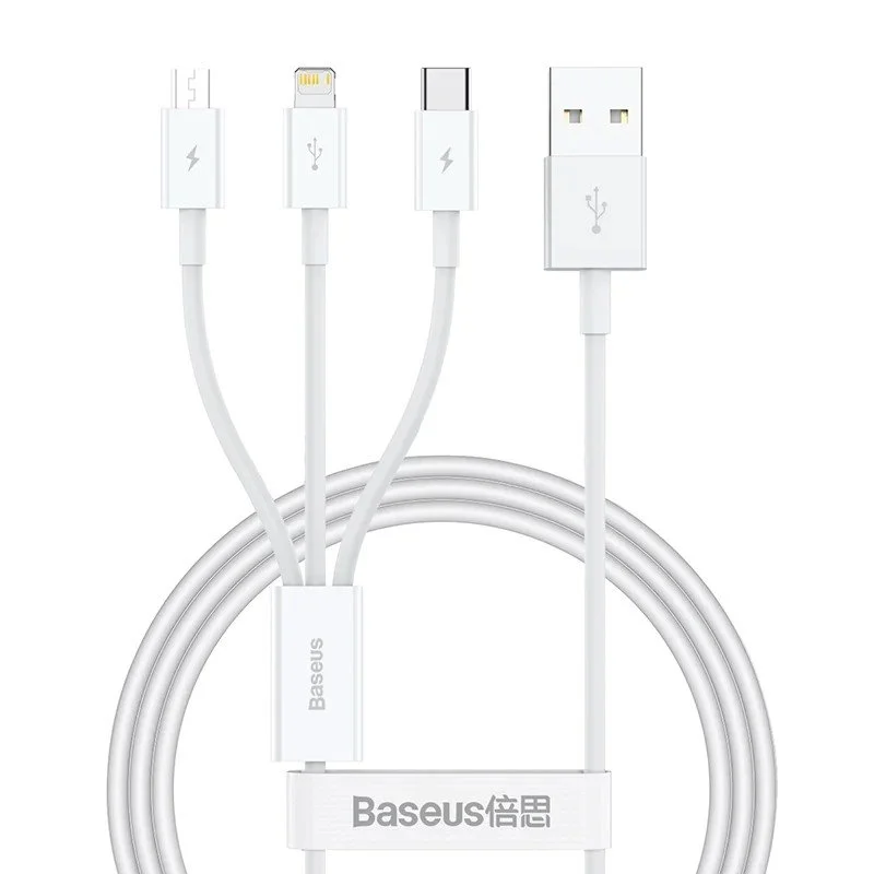 Baseus Superior Series Fast Charging Datový Kabel USB-A - USB-C/microUSB/Lightning 3.5A 1m Stellar W
