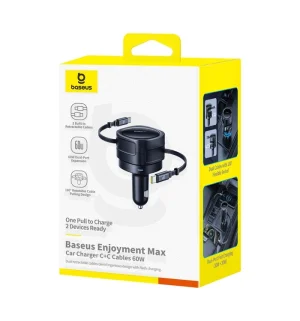 Baseus Enjoyment Max Nabíječka do Auta USB-C/USB-C 60W Cosmic Black - obrázek 6