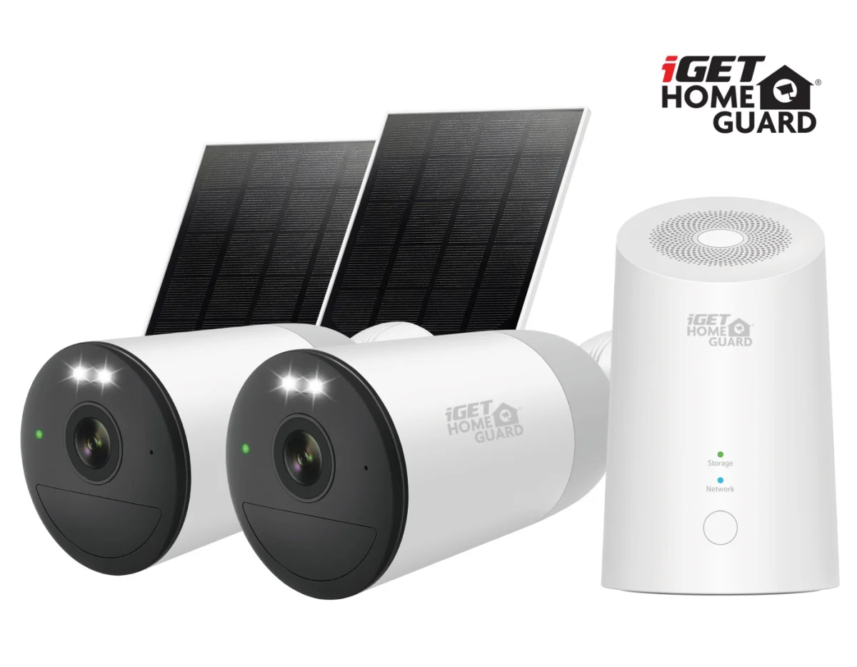 iGET HGWNK108402S 2K Wi-Fi sada, 10CH NVR + 2 kamery, solární panel