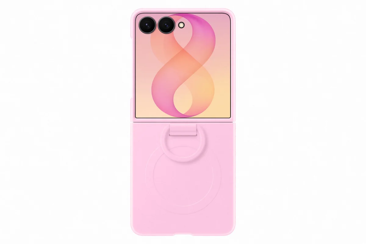 Samsung Silikonový magnetický kryt s držákem na prst pro Galaxy Z Flip8, Pink