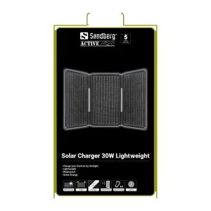 Sandberg Solar Charger 30W USB/USB-C/DC, skládací solární nabíječka, černá - obrázek 4