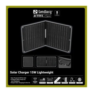 Sandberg Solar Charger 15W Lightweight, skládací solární nabíječka, černá - obrázek 4