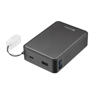 Sandberg Nano Powerbank 20000 mAh PD20W, kompaktní powerbanka s USB-C kabelem, černá - obrázek 2