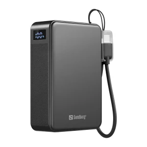 Sandberg Nano Powerbank 20000 mAh PD20W, kompaktní powerbanka s USB-C kabelem, černá - obrázek 3
