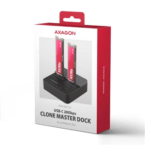 AXAGON ADSA-M2C22L, USB-C 20Gbps dokovací stanice pro 2× M.2 NVMe SSD s funkcí klonování - obrázek 3